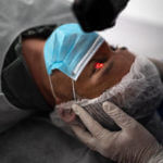 Patient on an eye surgery