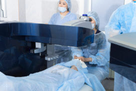 A laser eye surgery for vision correction procdure.